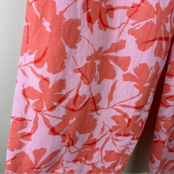 Ann Taylor LOFT cropped linen floral pants in pink size: 4 - Picture 5 of 12